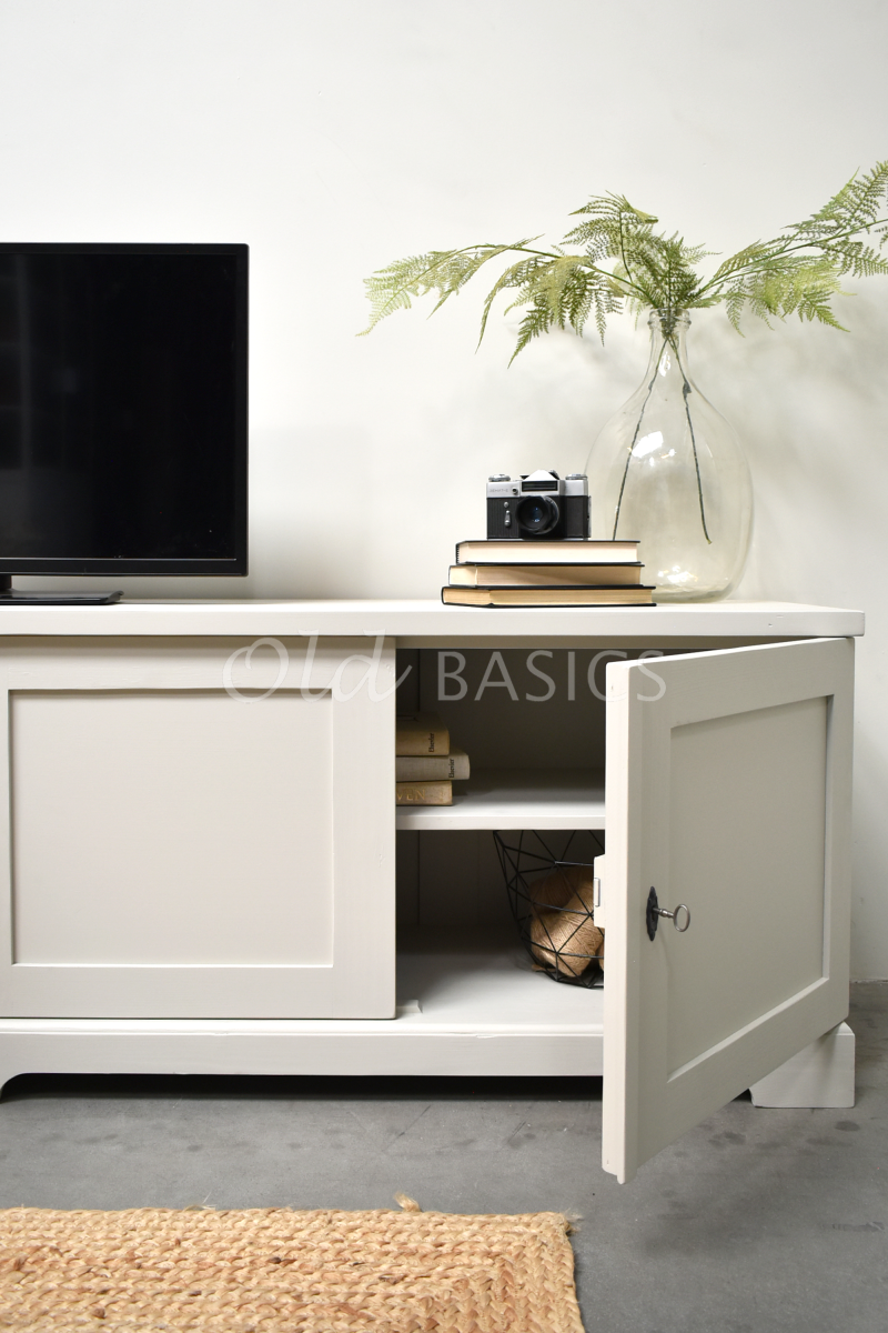 Detail van Dressoir Grenoble, 4 deuren, RAL7044, grijs, materiaal hout